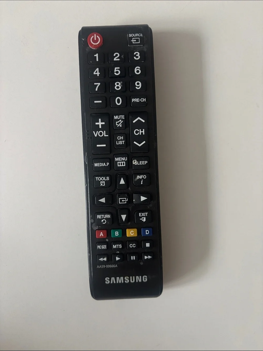 Set of 2 Samsung Black Remote Controls with Multicolor Function Keys